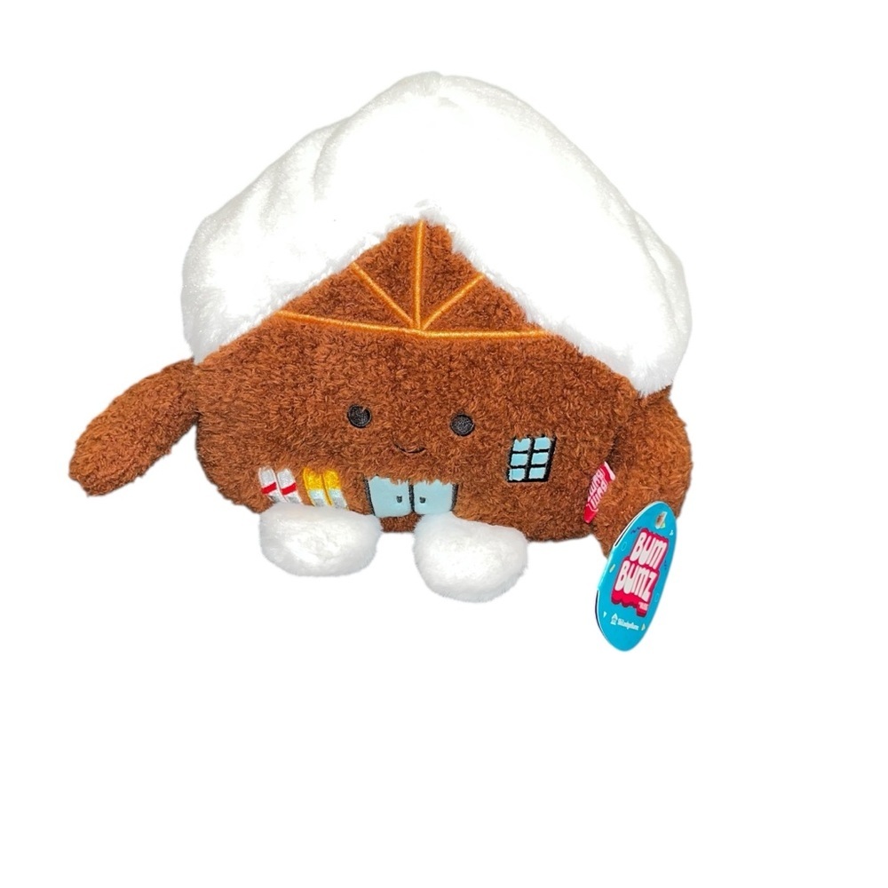 Brown and White Plush Ski Lodge Gingerbread House bum bumz russ new nwt